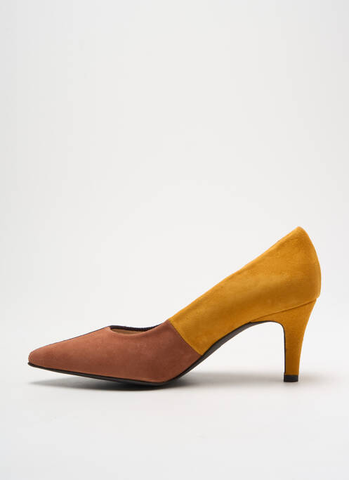Escarpins nubuck talon de 4 à 6cm jaune BRENDA ZARO femme