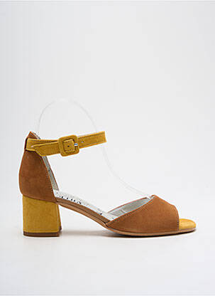Sandales/nu pieds fermeture bride(s) talon de 4 à 6cm jaune UN TOUR EN VILLE femme