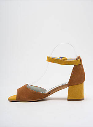 Sandales/nu pieds fermeture bride(s) talon de 4 à 6cm jaune UN TOUR EN VILLE femme
