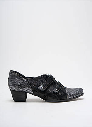 Derbies impression talon de 4 à 6cm noir UN TOUR EN VILLE femme