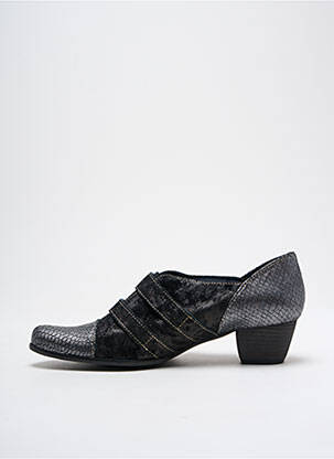 Derbies impression talon de 4 à 6cm noir UN TOUR EN VILLE femme