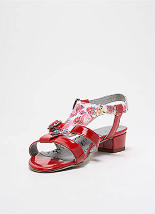Sandales/nu pieds matière lisse talon plat jusqu'à 3cm rouge UN TOUR EN VILLE femme
