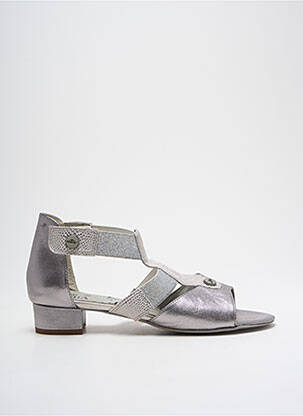 Sandales/nu pieds matière lisse talon plat jusqu'à 3cm argent UN TOUR EN VILLE femme