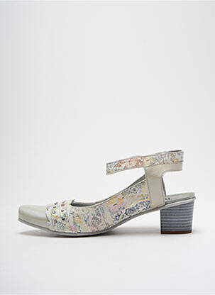 Sandales/nu pieds matière lisse talon de 4 à 6cm beige UN TOUR EN VILLE femme