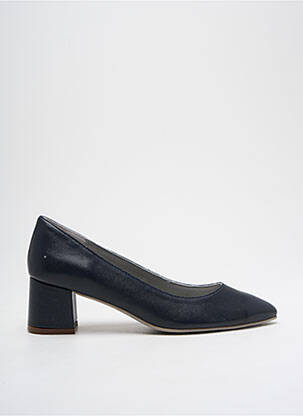 Escarpins tissage satiné talon de 4 à 6cm bleu UN TOUR EN VILLE femme