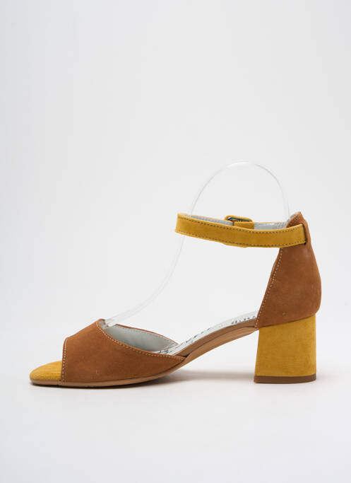 Sandales/nu pieds fermeture bride(s) talon de 4 à 6cm jaune UN TOUR EN VILLE femme