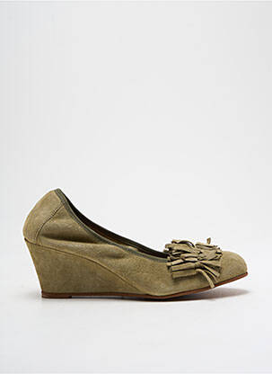 Escarpins nubuck talon de 4 à 6cm vert BASTA COSI femme