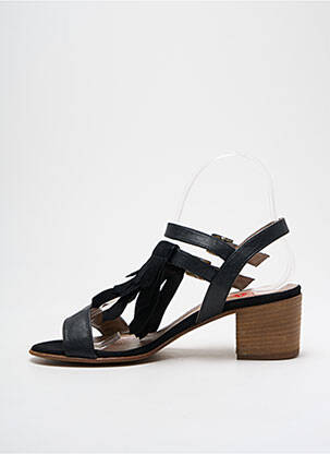 Sandales/nu pieds tissage satiné talon de 4 à 6cm noir BISOUS CONFITURE femme