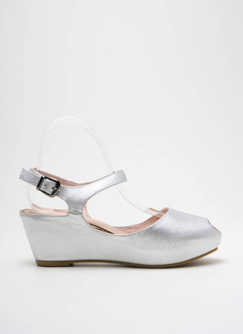 Sandales/Nu pieds argent COULEUR POURPRE pour femme