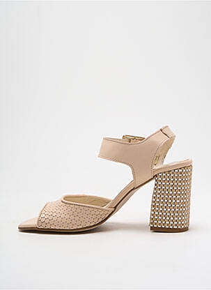 Sandales/nu pieds matière lisse talon de 7 à 9cm rose MARROQUI SANCHEZ femme