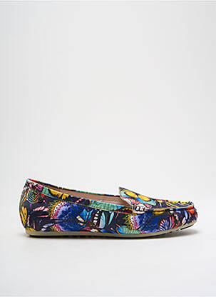 Mocassins tissage satiné talon plat jusqu'à 3cm bleu COULEUR POURPRE femme