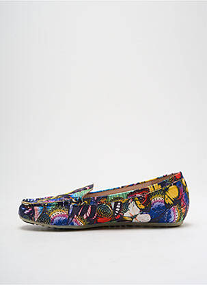 Mocassins tissage satiné talon plat jusqu'à 3cm bleu COULEUR POURPRE femme