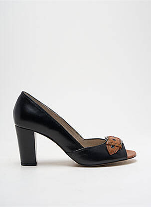 Escarpins tissage satiné talon de 4 à 6cm noir PERLATO femme