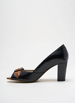 Escarpins tissage satiné talon de 4 à 6cm noir PERLATO femme