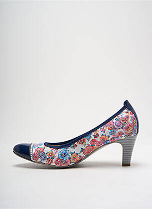 Escarpins tissage satiné talon de 4 à 6cm bleu UN TOUR EN VILLE femme