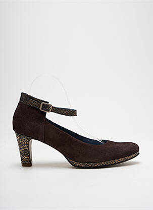 Escarpins nubuck talon de 4 à 6cm marron UN TOUR EN VILLE femme