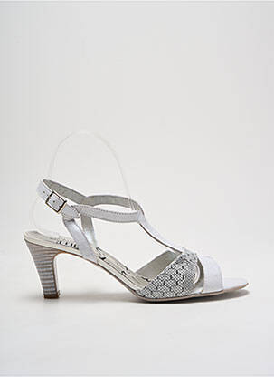 Sandales/nu pieds tissage satiné talon de 4 à 6cm blanc UN TOUR EN VILLE femme