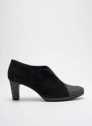 Bottines/boots tissage satiné talon de 4 à 6cm noir UN TOUR EN VILLE femme