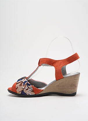 Sandales/nu pieds talon compensé talon de 4 à 6cm orange UN TOUR EN VILLE femme