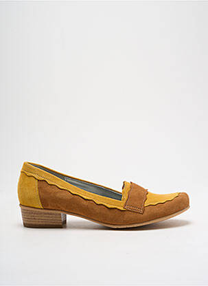 Mocassins nubuck talon plat jusqu'à 3cm jaune UN TOUR EN VILLE femme