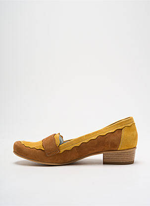 Mocassins nubuck talon plat jusqu'à 3cm jaune UN TOUR EN VILLE femme