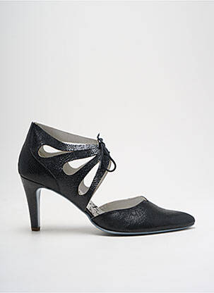 Escarpins tissage satiné talon de 4 à 6cm noir UN TOUR EN VILLE femme