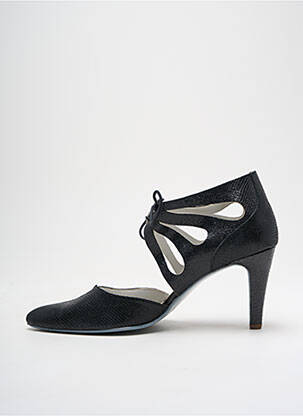Escarpins tissage satiné talon de 4 à 6cm noir UN TOUR EN VILLE femme