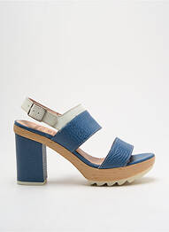 Sandales/nu pieds semi compensé talon de 7 à 9cm bleu WONDERS femme
