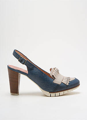 Escarpins tissage satiné talon de 7 à 9cm bleu WONDERS femme