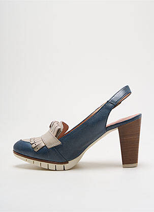 Escarpins tissage satiné talon de 7 à 9cm bleu WONDERS femme