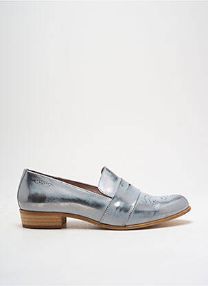 Mocassins tissage satiné talon plat jusqu'à 3cm argent WONDERS femme