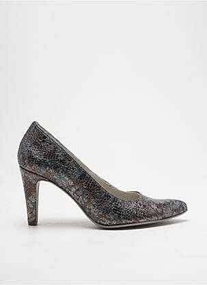 Escarpins tissage satiné talon de 4 à 6cm gris UN TOUR EN VILLE femme