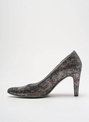 Escarpins tissage satiné talon de 4 à 6cm gris UN TOUR EN VILLE femme