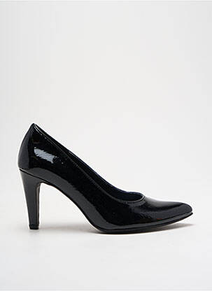 Escarpins tissage vernis talon de 4 à 6cm noir UN TOUR EN VILLE femme