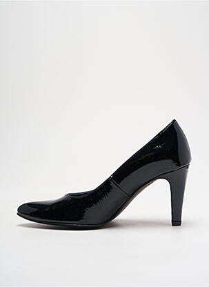 Escarpins tissage vernis talon de 4 à 6cm noir UN TOUR EN VILLE femme