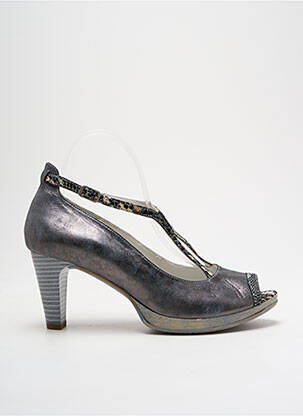 Escarpins tissage satiné talon de 7 à 9cm gris UN TOUR EN VILLE femme