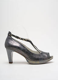 Escarpins tissage satiné talon de 7 à 9cm gris UN TOUR EN VILLE femme