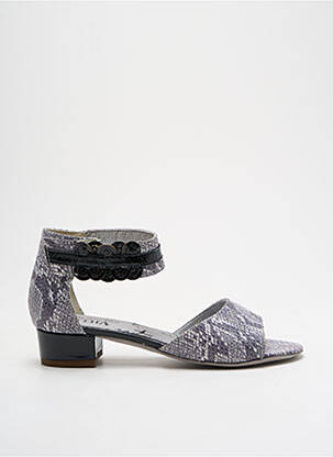 Sandales/nu pieds tissage satiné talon plat jusqu'à 3cm gris UN TOUR EN VILLE femme