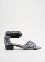 Sandales/nu pieds tissage satiné talon plat jusqu'à 3cm gris UN TOUR EN VILLE femme