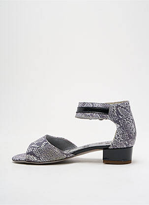 Sandales/nu pieds tissage satiné talon plat jusqu'à 3cm gris UN TOUR EN VILLE femme