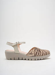Sandales/nu pieds matière lisse talon de 4 à 6cm beige WONDERS femme