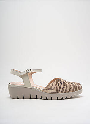 Sandales/nu pieds matière lisse talon de 4 à 6cm beige WONDERS femme