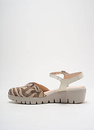 Sandales/nu pieds matière lisse talon de 4 à 6cm beige WONDERS femme