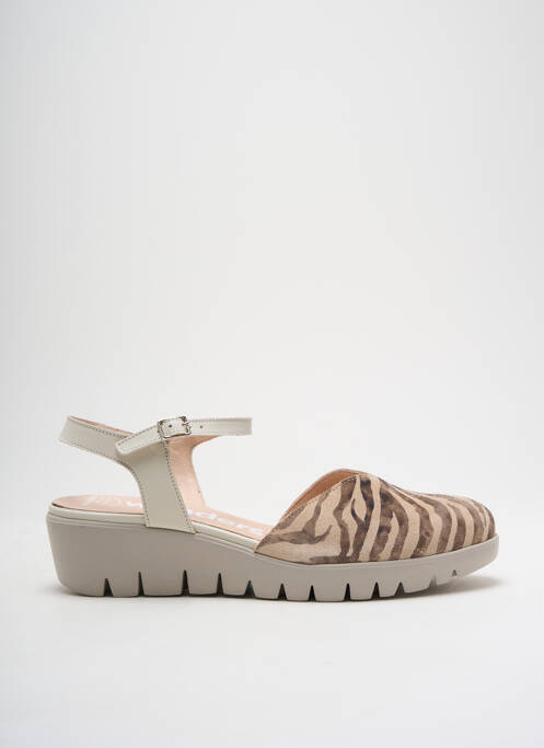 Sandales/nu pieds matière lisse talon de 4 à 6cm beige WONDERS femme