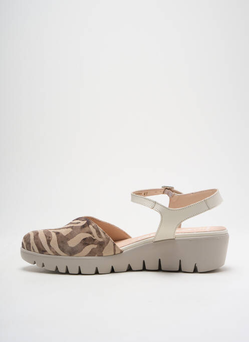 Sandales/nu pieds matière lisse talon de 4 à 6cm beige WONDERS femme