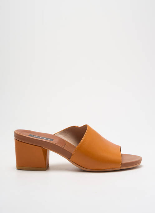 Mules/sabots matière lisse talon de 4 à 6cm orange WONDERS femme