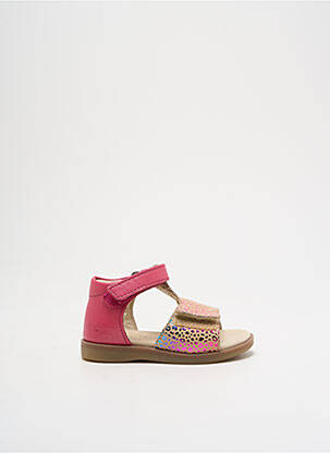 Sandales/nu pieds tissage satiné bout ouvert rose KICKERS fille