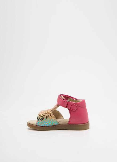 Sandales/nu pieds tissage satiné bout ouvert rose KICKERS fille