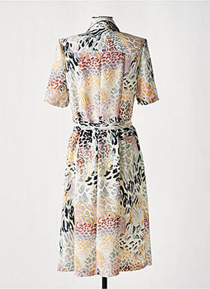 Robe mi-longue manches courtes manches courtes beige GEVANA femme