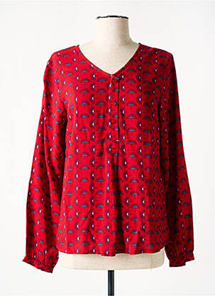 Blouse imprimé fantaisie manches longues rouge AGATHE & LOUISE femme